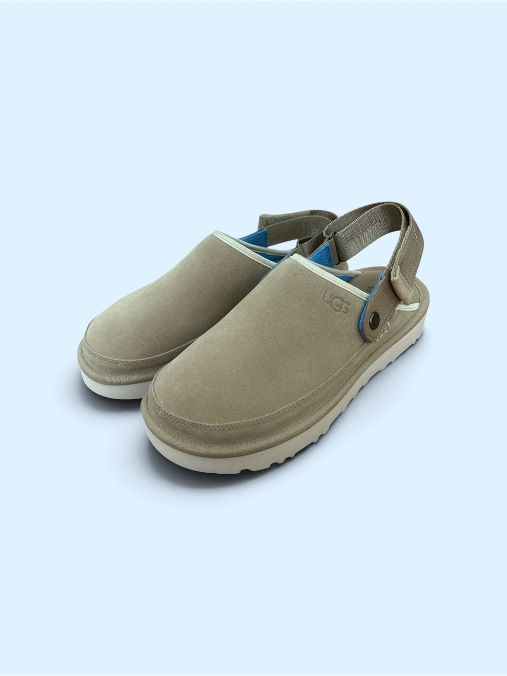 UGG Men's Goldencoast Slingback Clog Sandals Sand Suede, Size 9